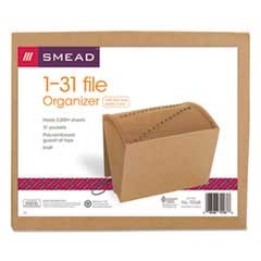 Smead 1-31 Indexed Expanding Files, 31 Pockets, Kraft, Letter, Kraft