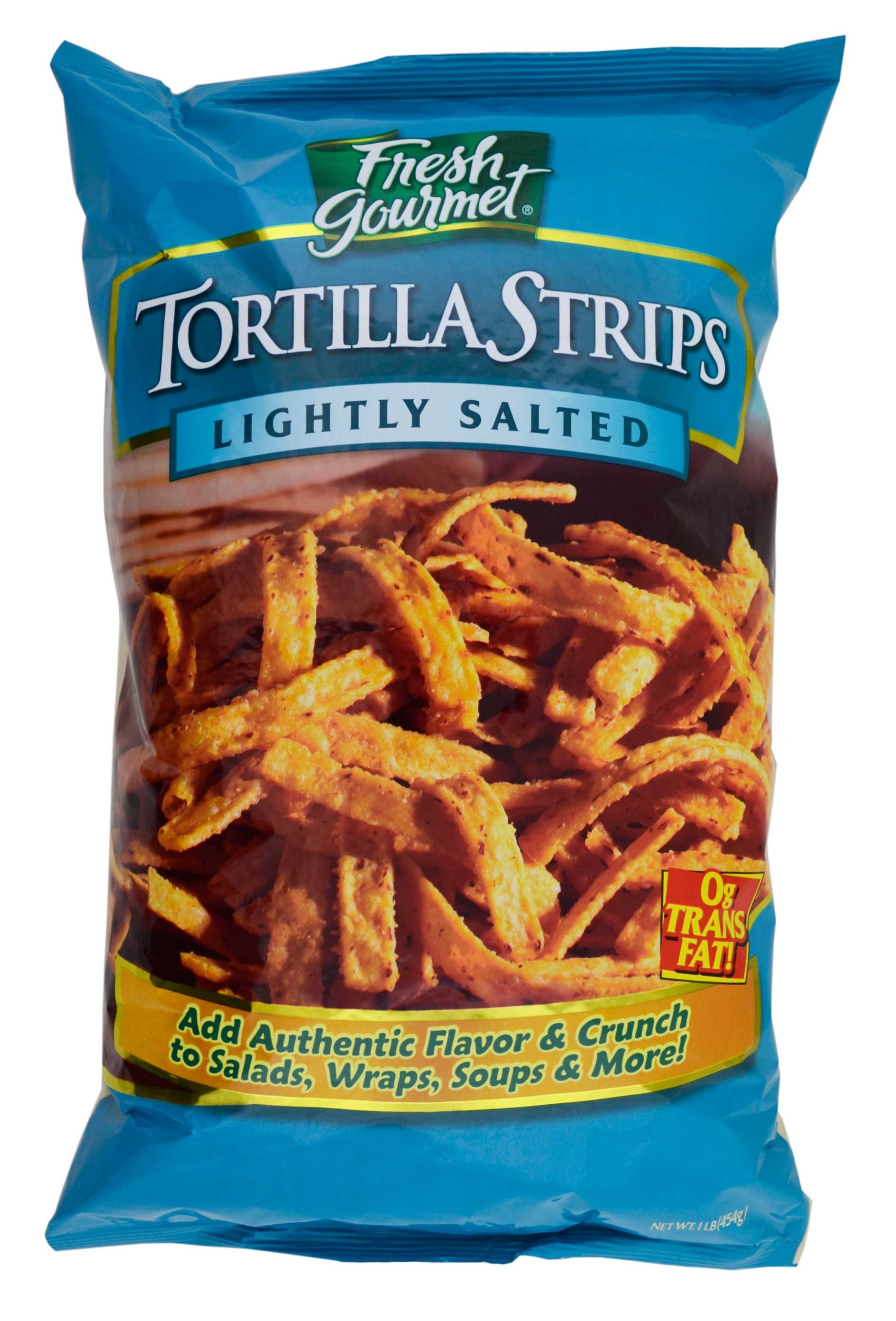 Fresh Gourmet Lightly Salted Tortilla Strips - 10 lb. package, 1 per case