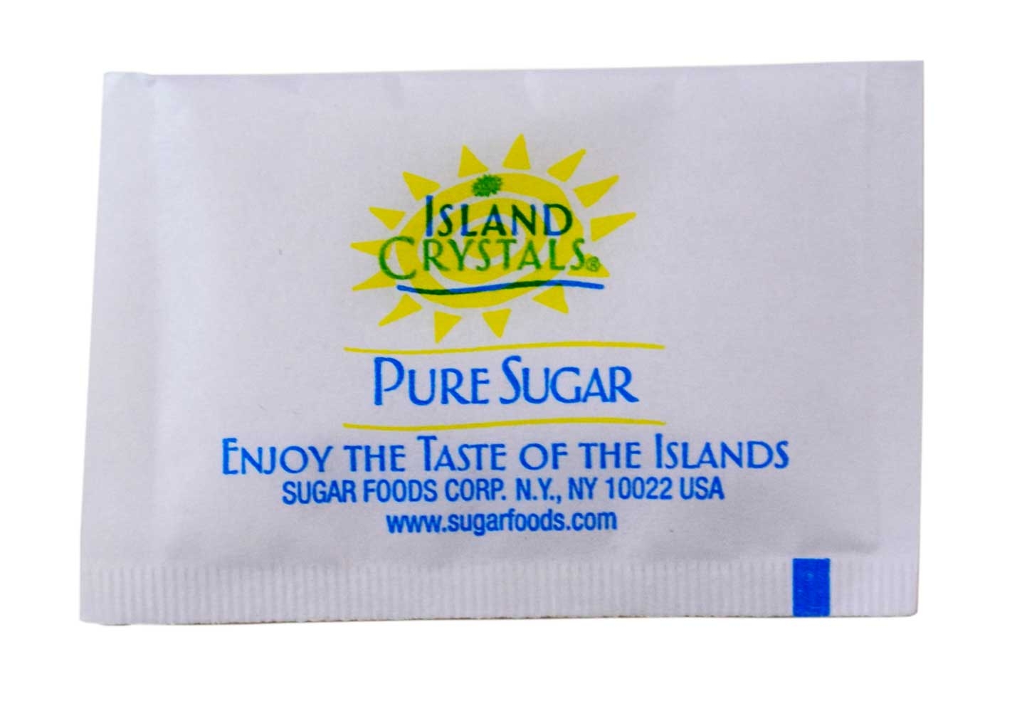 Sugar Foods Island Crystal Sugar Packet -- 1000 per case.