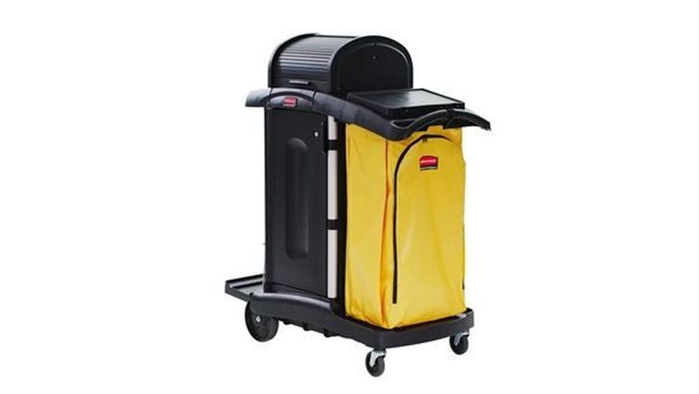 Rubbermaid Black High Security Janitorial Cart with Door