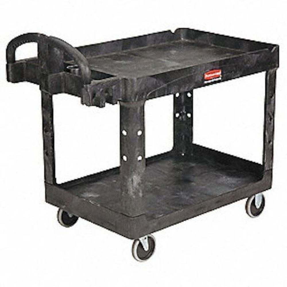 Rubbermaid Medium Black Heavy Duty Utility Cart, 500 Pound Capacity
