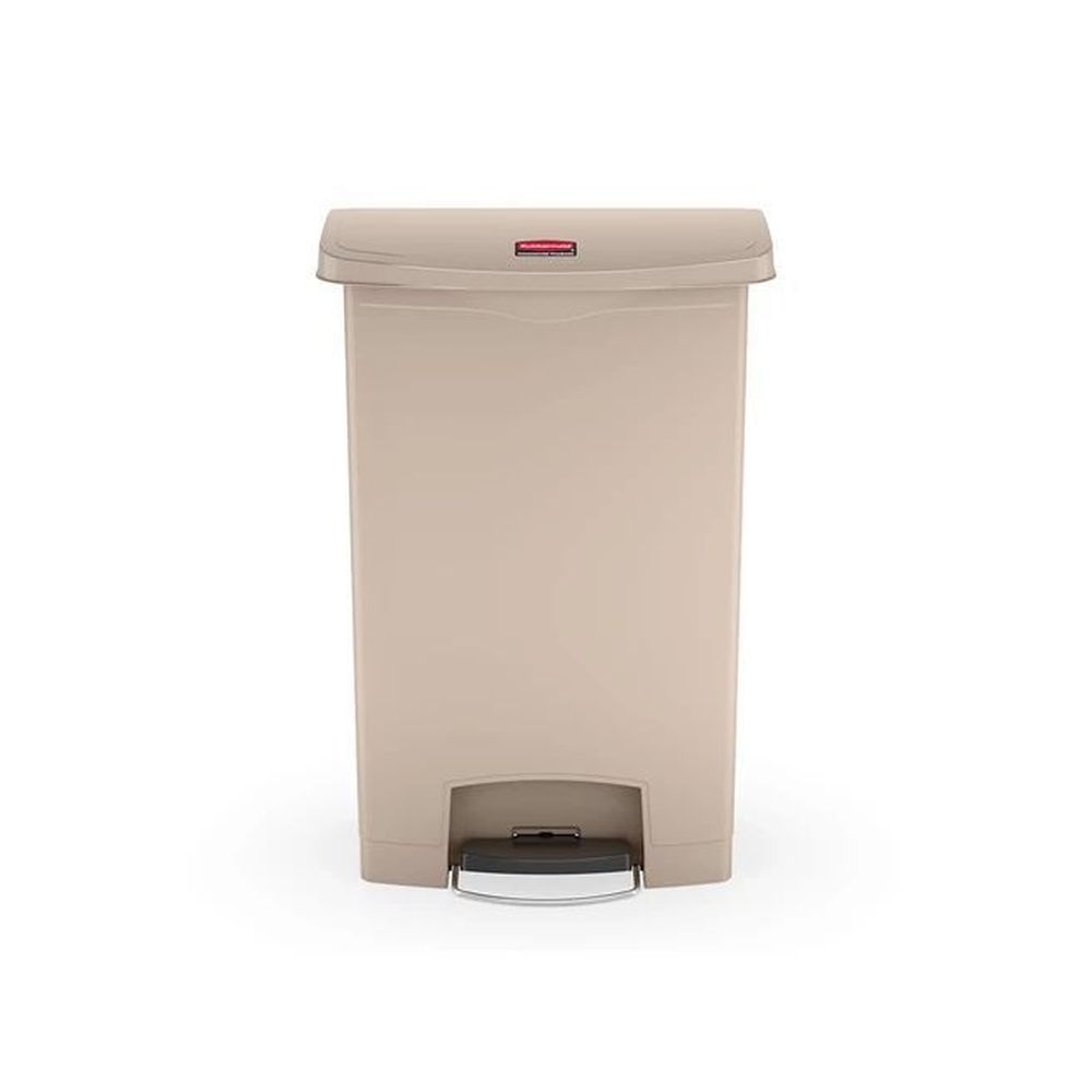 Rubbermaid Slim Jim Beige Step On Front Step Resin Container, 24 Gallon Capacity