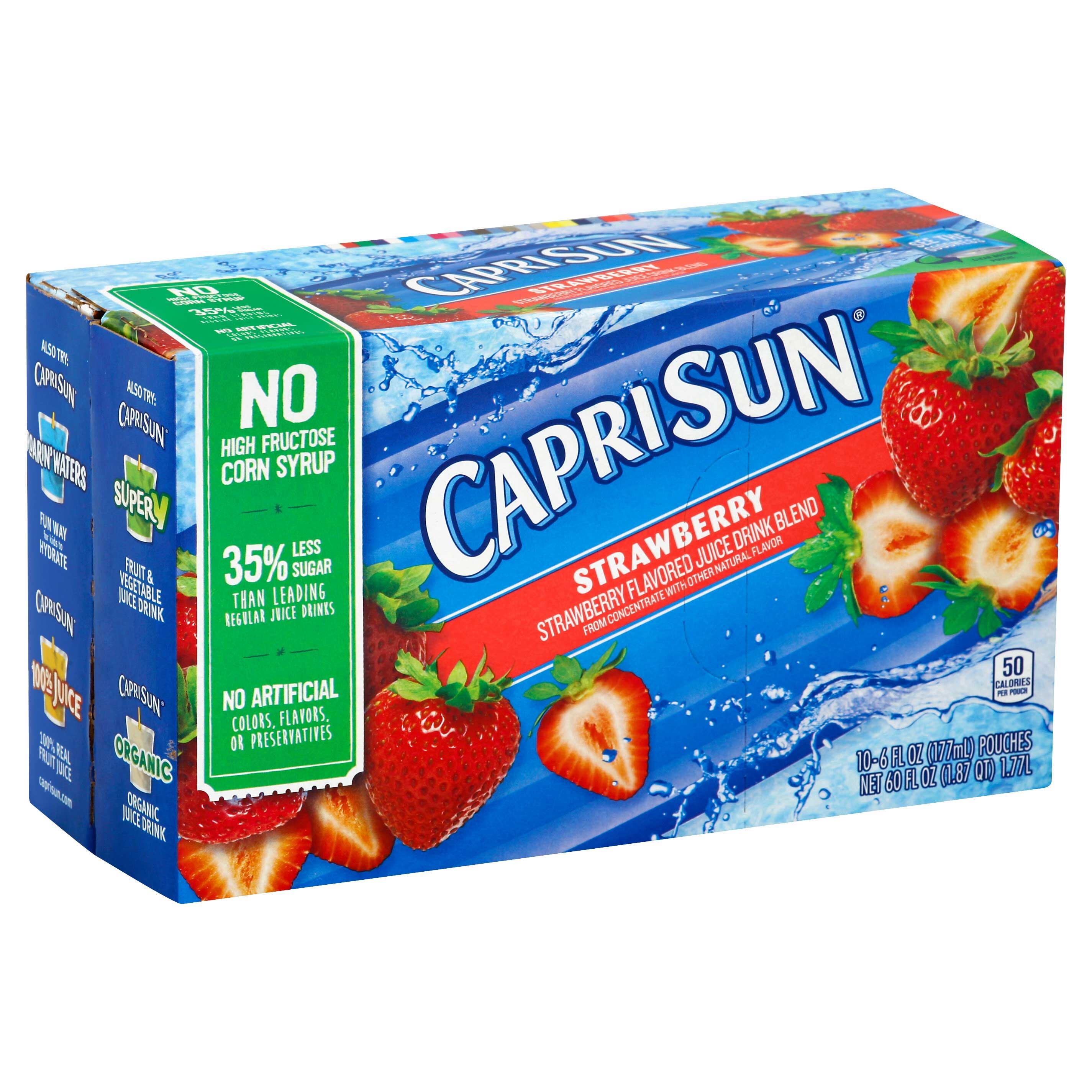 Capri Sun Strawberry Soft Juice Drink, 60 Fluid Ounce -- 4 per case.