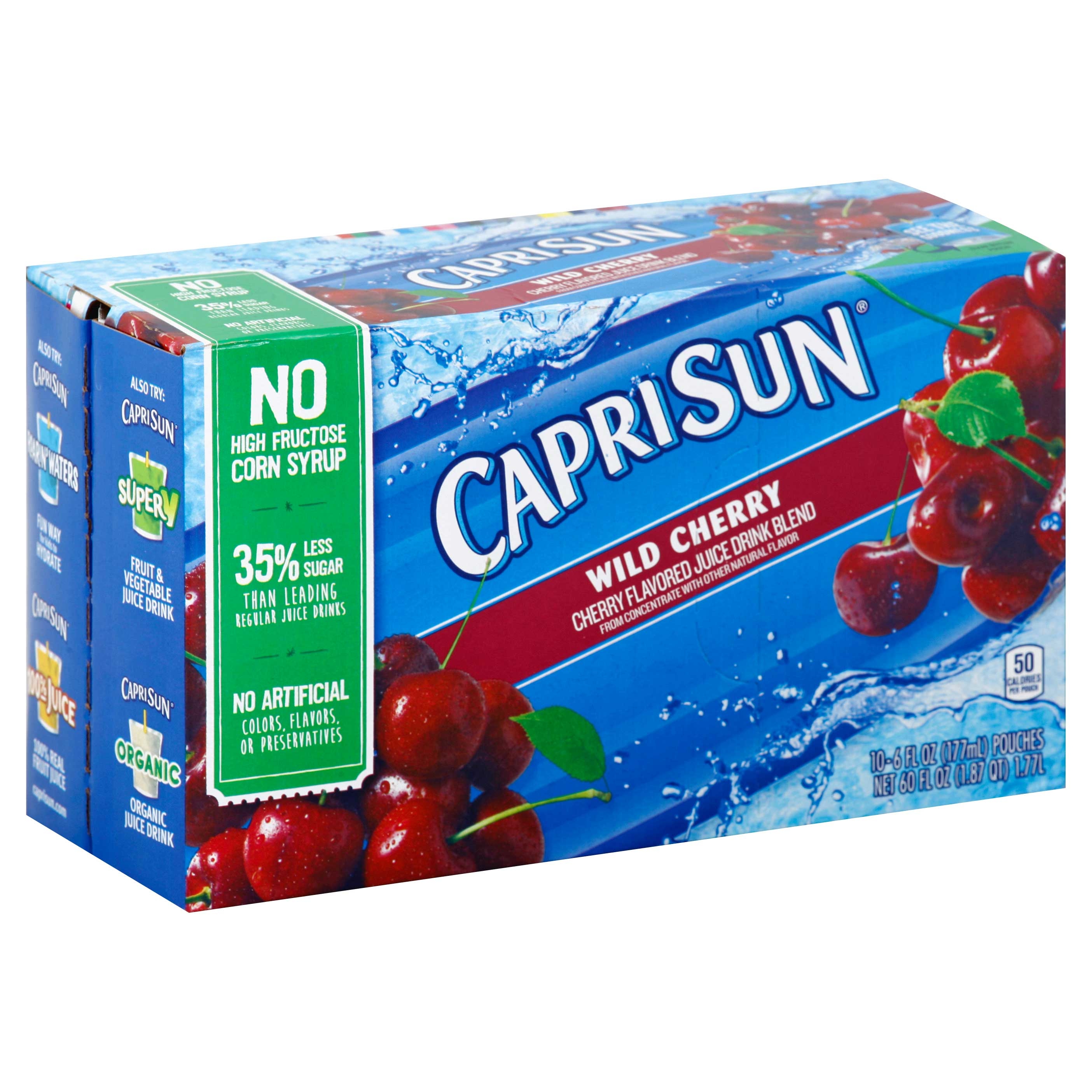Capri Sun Wild Cherry Soft Juice Drink, 60 Fluid Ounce -- 4 per case.