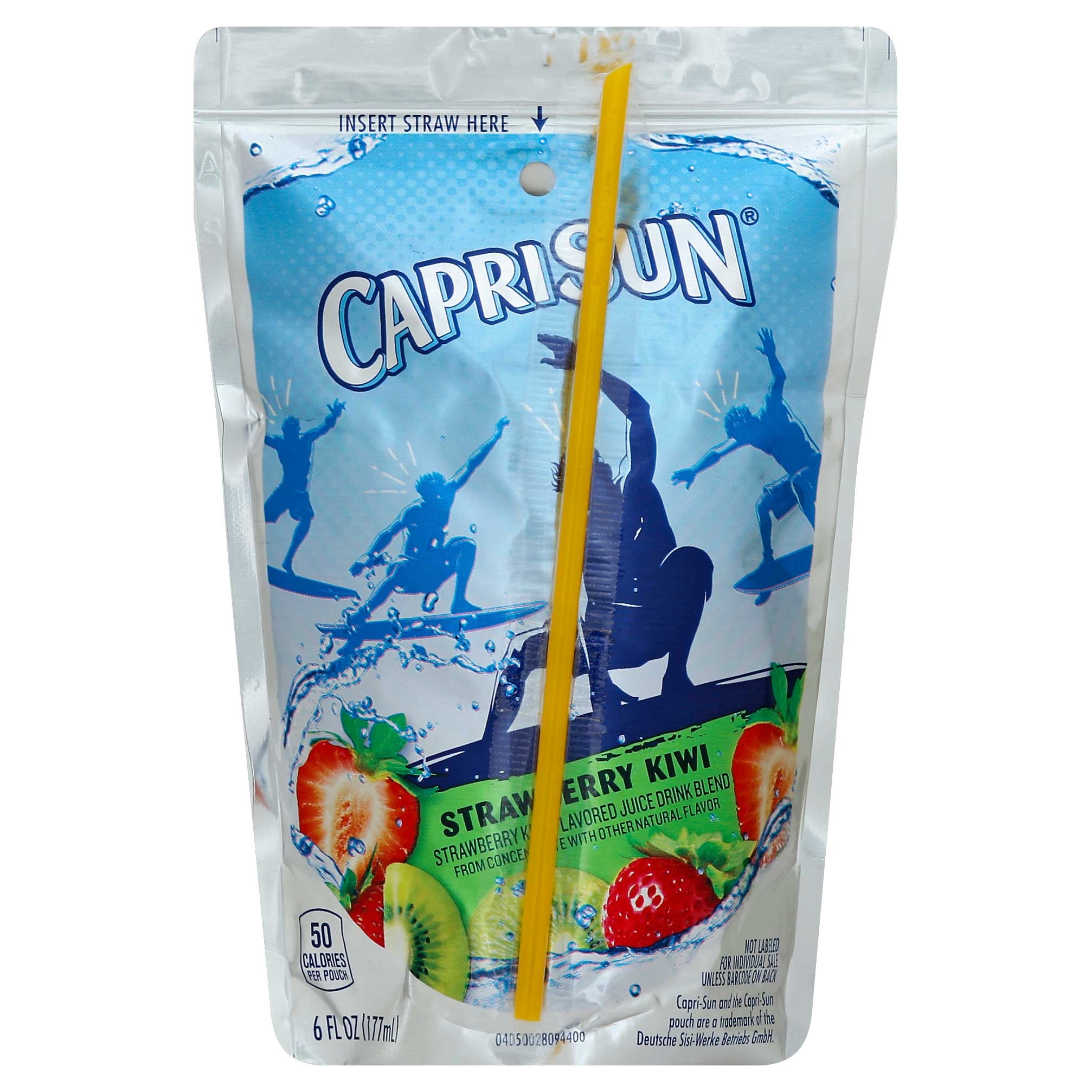 Capri Sun Strawberry Kiwi Soft Juice Drink, 60 Fluid Ounce -- 4 per case.