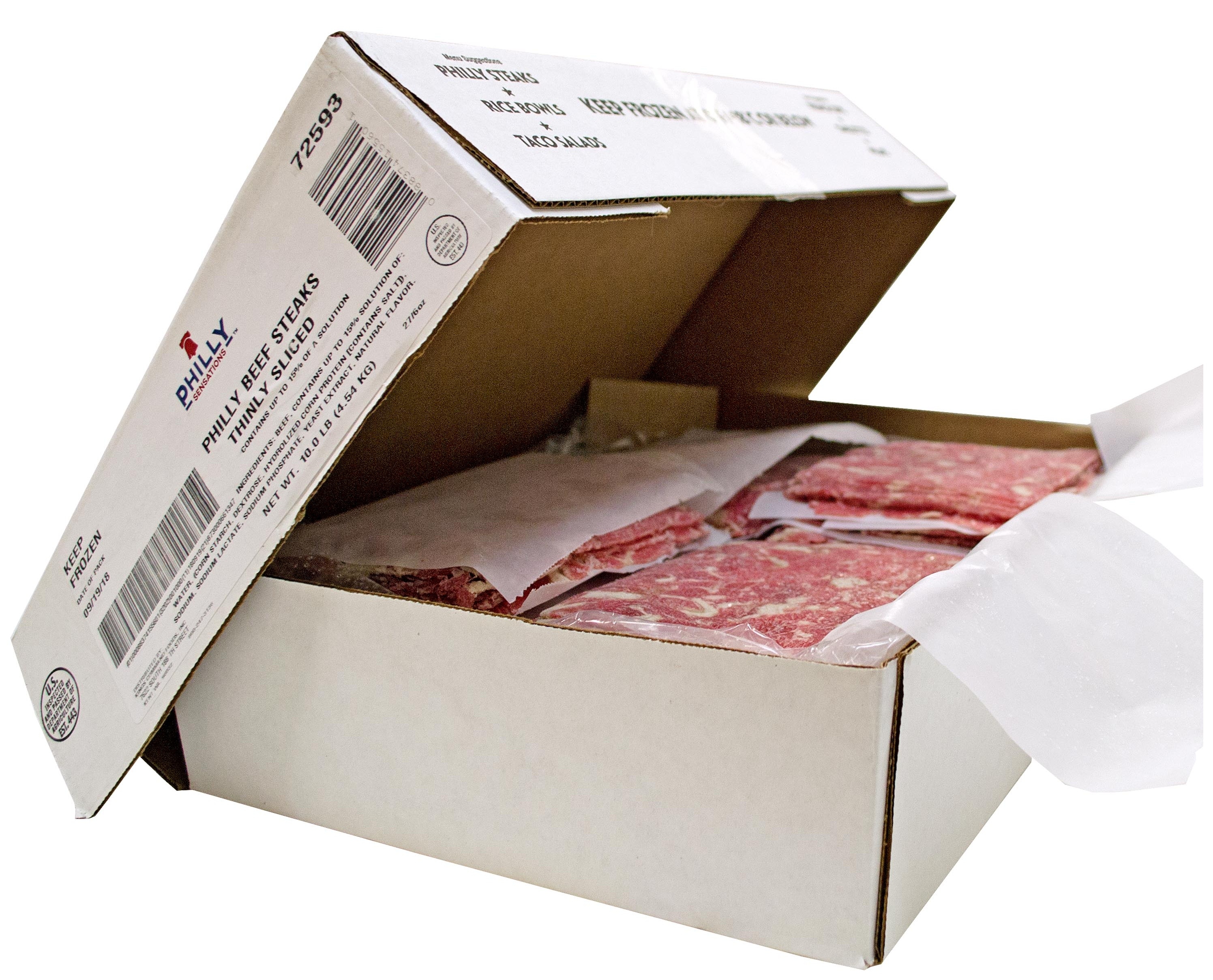 Philly Sensations Raw Philly Beef Steak, 6 Ounce Slices -- 27 per case.