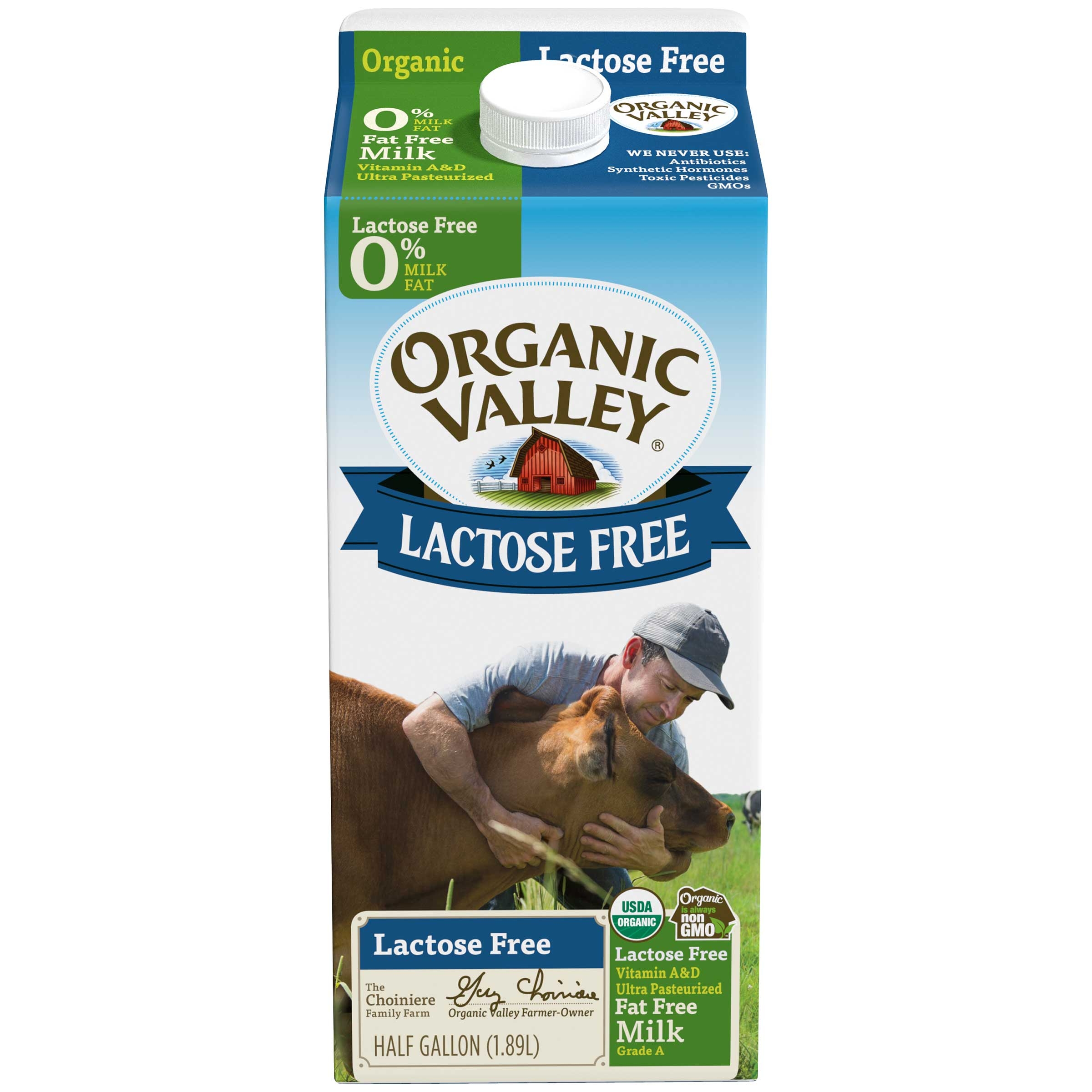 Organic Valley Lactose Free Non Fat Skim Milk, 64 Fluid Ounce -- 6 per case