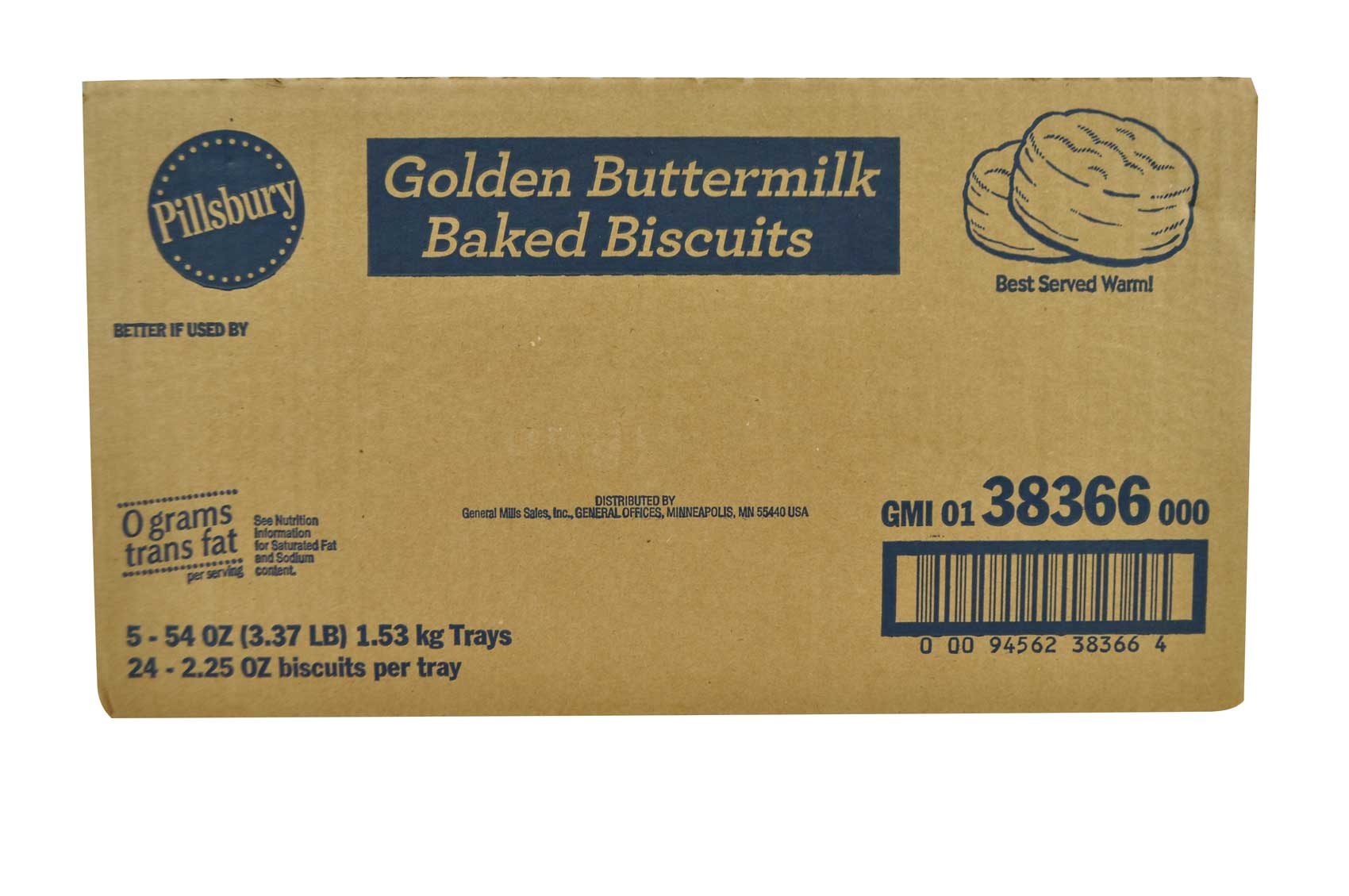 Pillsbury Buttermilk Baked Biscuit, 54 Ounce -- 5 per case.