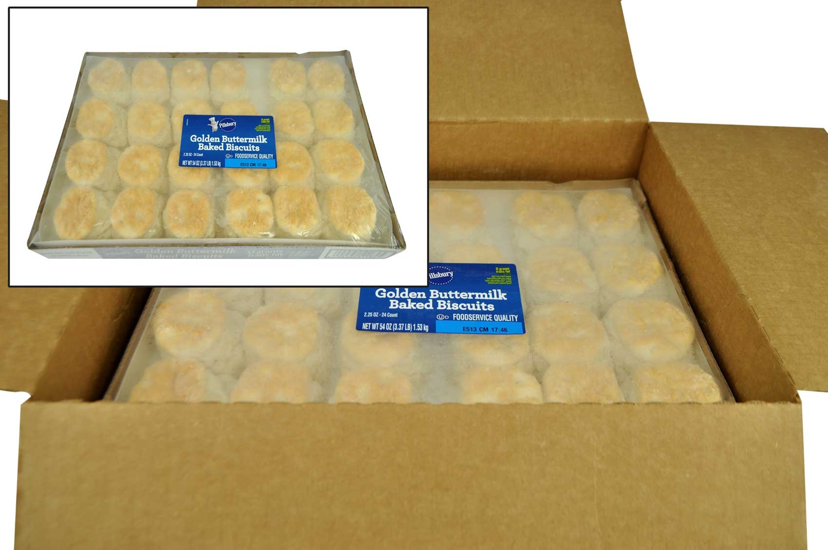 Pillsbury Buttermilk Baked Biscuit, 54 Ounce -- 5 per case.