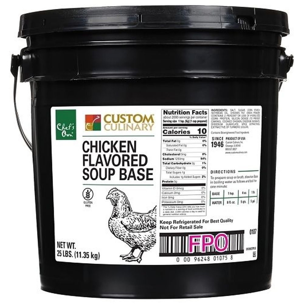 Chefs Own Chicken Flavored Granular Soup Base, 25 Pound