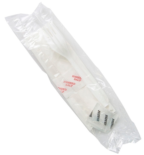 Senate Salt and Pepper Fork and Napkin Kit -- 250 per case
