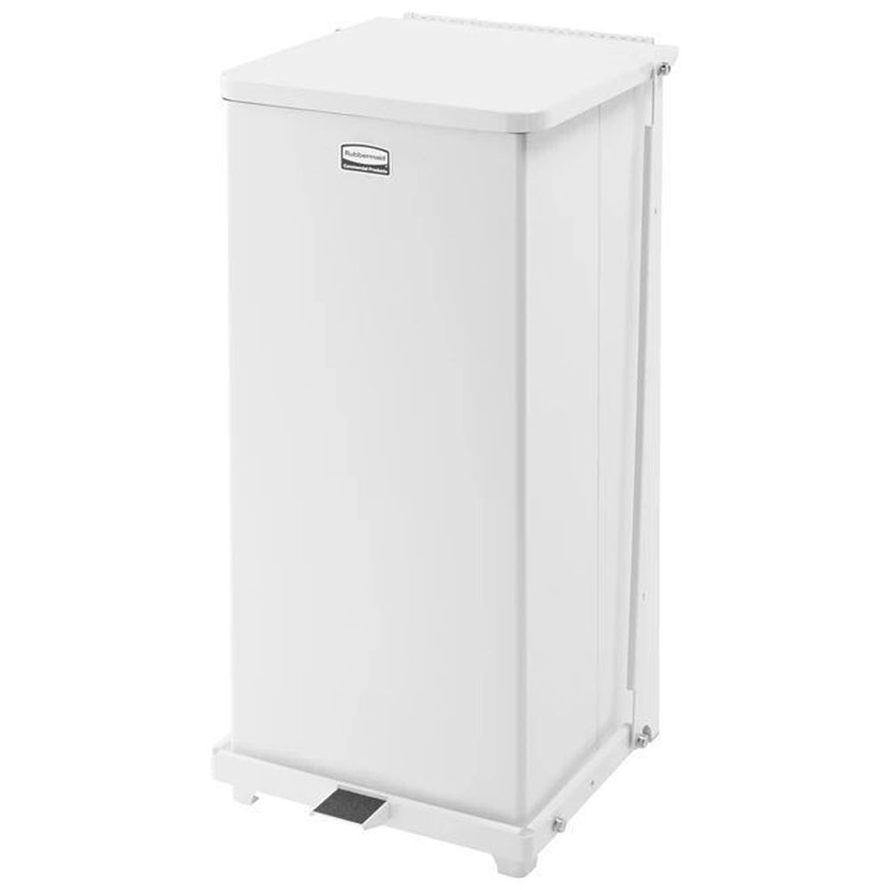 Rubbermaid Defenders White Square Step On Container, 24 Gallon Capacity
