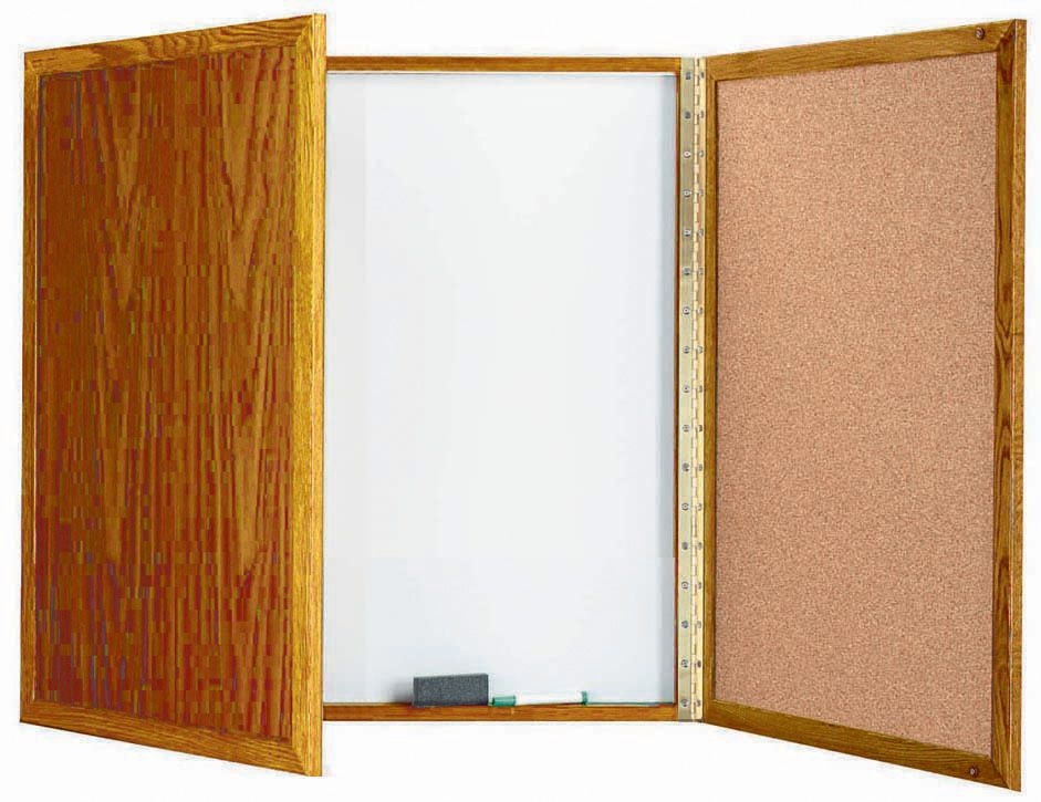 Aarco Oak Laminate Enclosed Melamine Planning Board, 36 inch Height x 36 inch Width