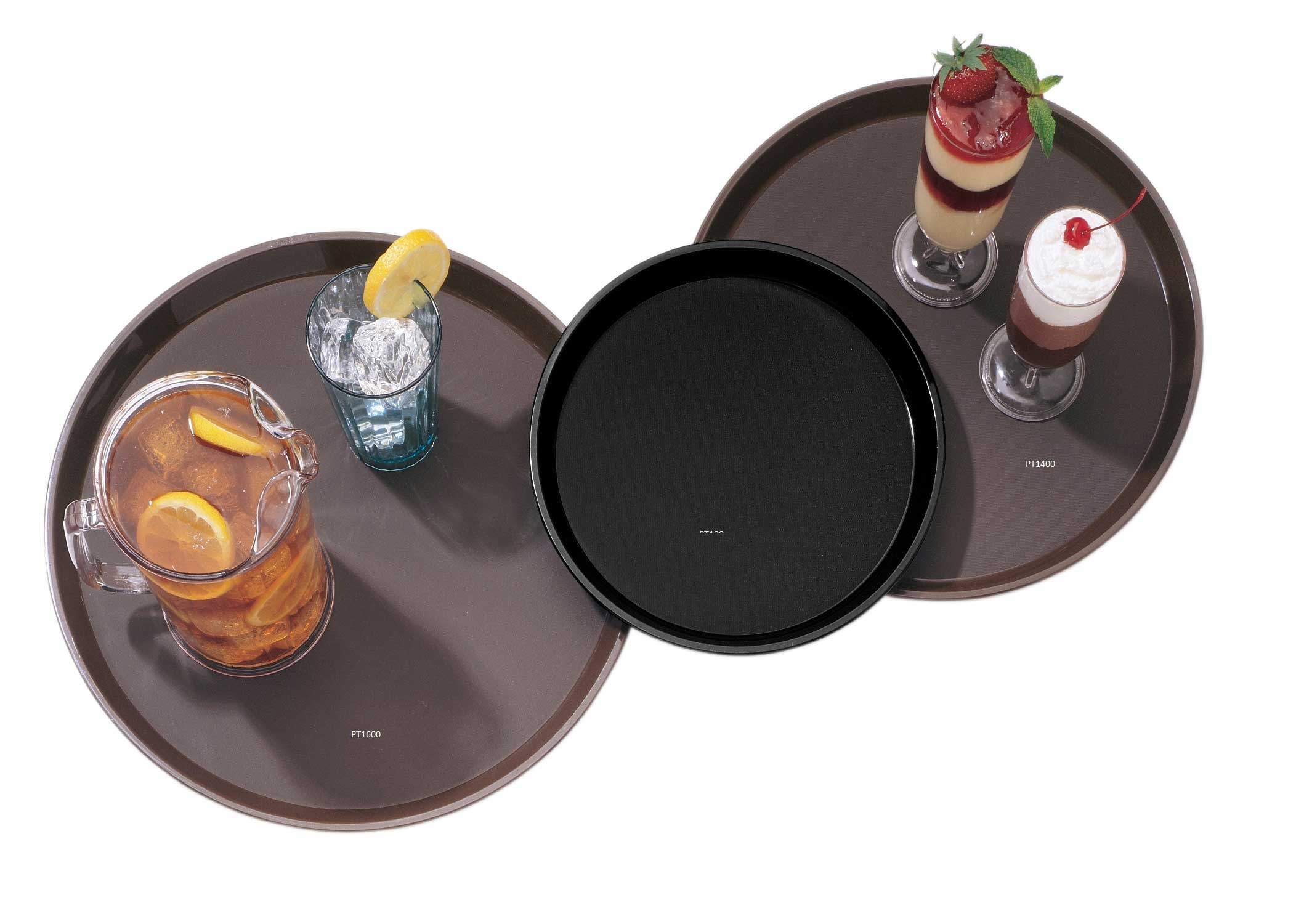 Cambro Round Nonslip Polytread Tray, Brown, 14 inch -- 12 per case