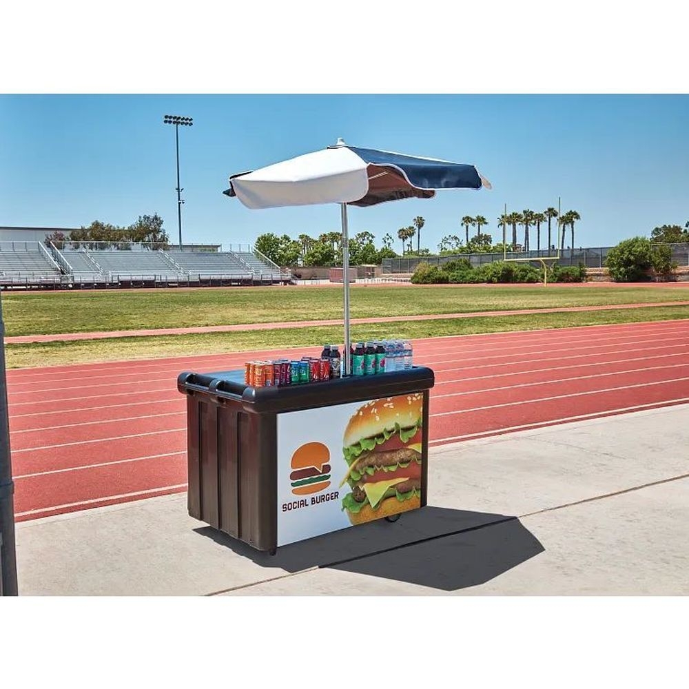 Cambro Camcruiser Black Vending Cart, 55 3/16 x 31 1/2 x 93 1/2 inch