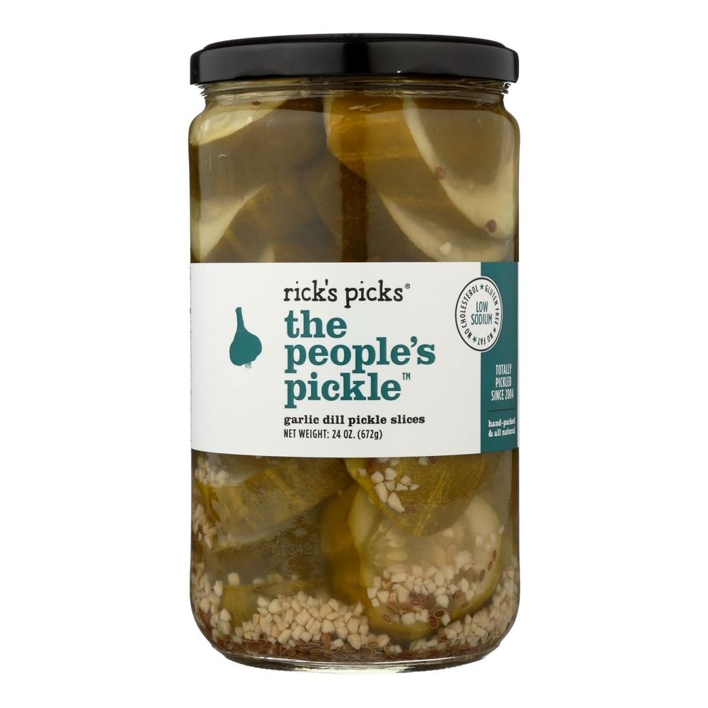 Ricks Picks The Peoples Pickle Garlic Dill Pickle Slices, 24 Ounce -- 6 per case