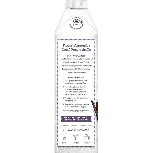 Elmhurst Vanilla Lavender Oat Cashew Milk, 32 Fluid Ounce -- 6 per case
