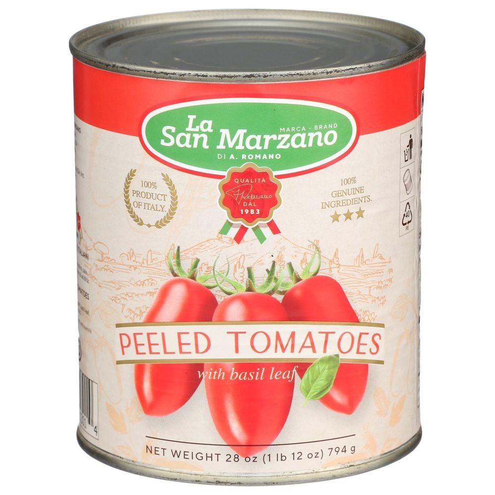 La San Marzano Peeled Tomatoes with Basil, 28 Ounce -- 6 per case
