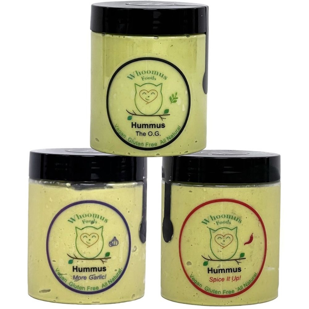 Whoomus Foods OG More Garlic Spice It Up Mediterranean Hummus - Variety Pack, 8 Ounce -- 6 per case