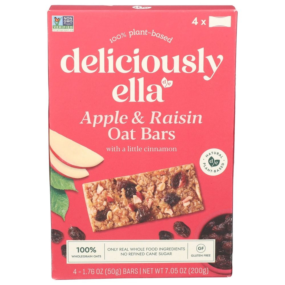 Deliciously Ella 1.76 Ounce Apple and Raisin Oat Bar, 4 count -- 12 per case