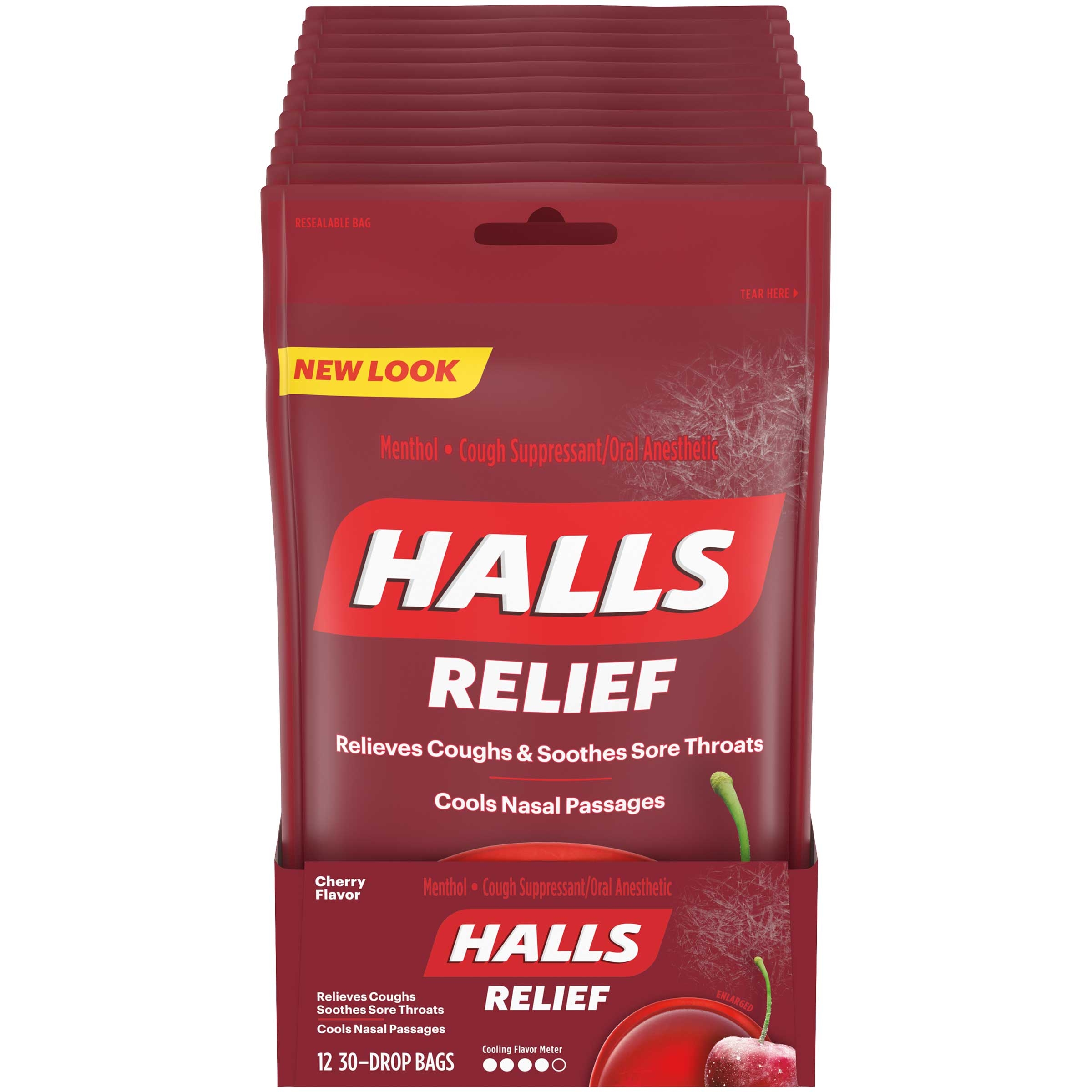 Halls Cherry - 30 count bag, 48 per case