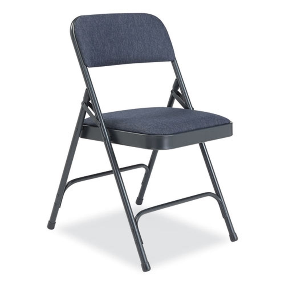 NPS 2200 Series Royal Blue Seat/Back Char-Blue Base Fabric Dual-Hinge Folding Chair, Supports 500 Pound -- 4 per case