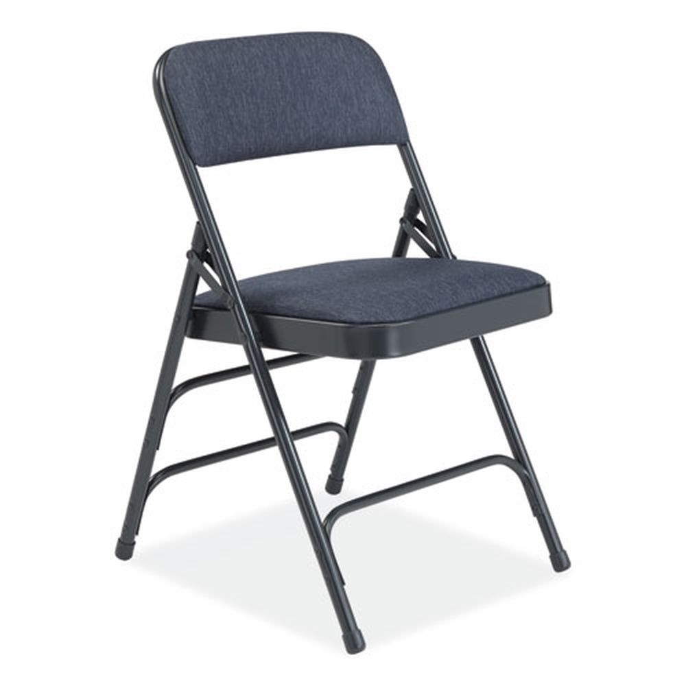 NPS 2300 Series Imperial Blue Deluxe Fabric Upholstered Triple Brace Folding Chair, Supports 500 Pound -- 4 per case