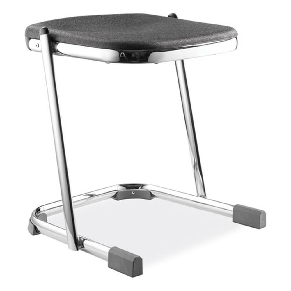 NPS 6600 Series Black Seat and Chrome Frame 18 inch Seat Height Backless Elephant Z-Stool, Supports Up to 500 Pound