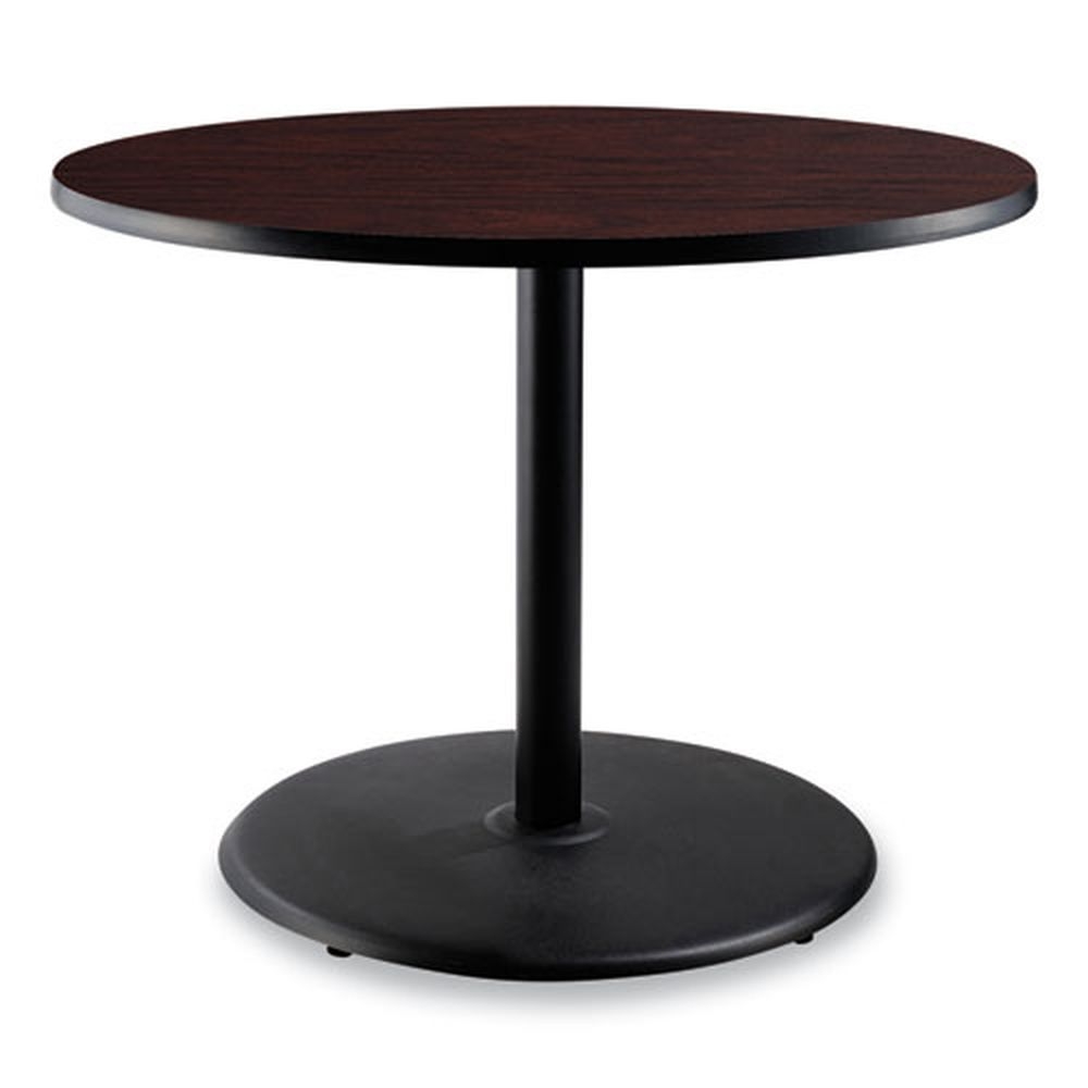 NPS Round Mahogany Top and Black Base Cafe Table, 36 inch Diameter x 30 inch Height