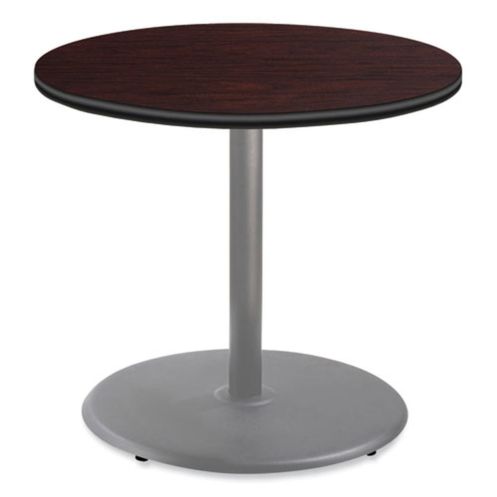 NPS Round Mahogany Top and Gray Base Cafe Table, 36 inch Diameter x 30 inch Height