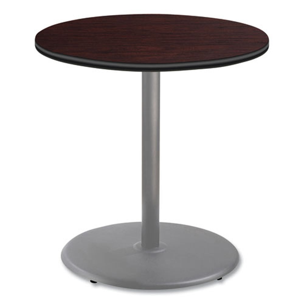 NPS Round Mahogany Top and Gray Base Cafe Table, 36 inch Diameter x 36 inch Height