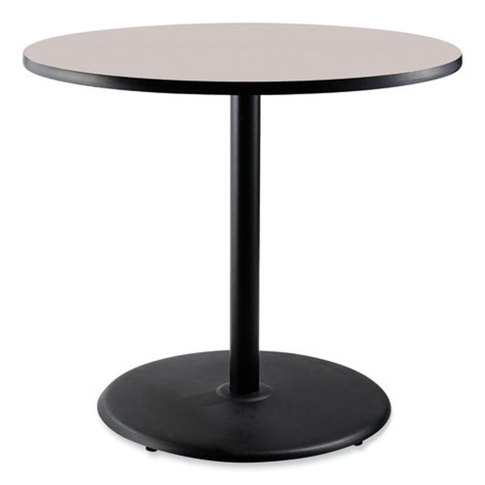 NPS Round Gray Neubula Top and Black Base Cafe Table, 36 inch Diameter x 36 inch Height