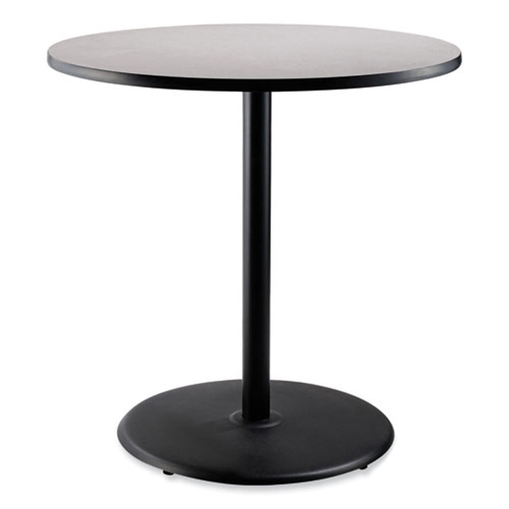 NPS Round Gray Nebula Top and Black Base Cafe Table, 36 inch Diameter x 42 inch Height