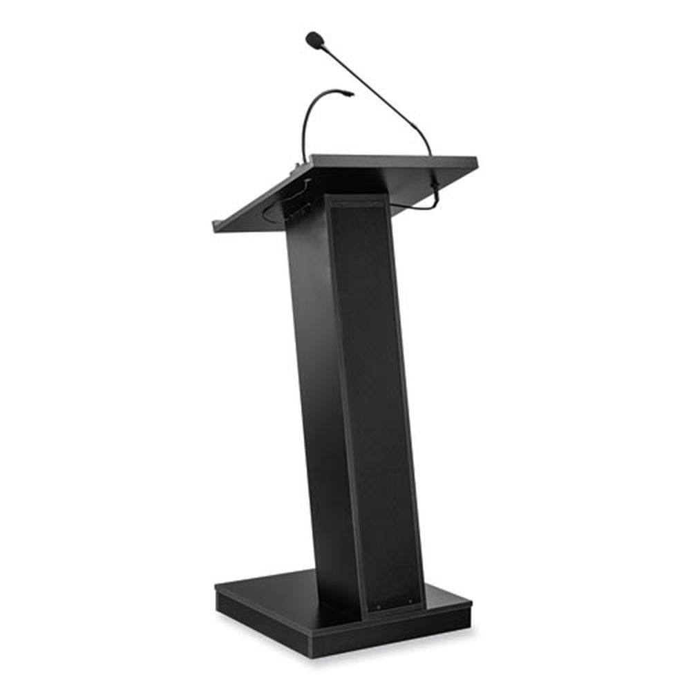 Oklahoma Sound Black ZED Lectern with Speaker, 19.75 x 19.75 x 49 inch