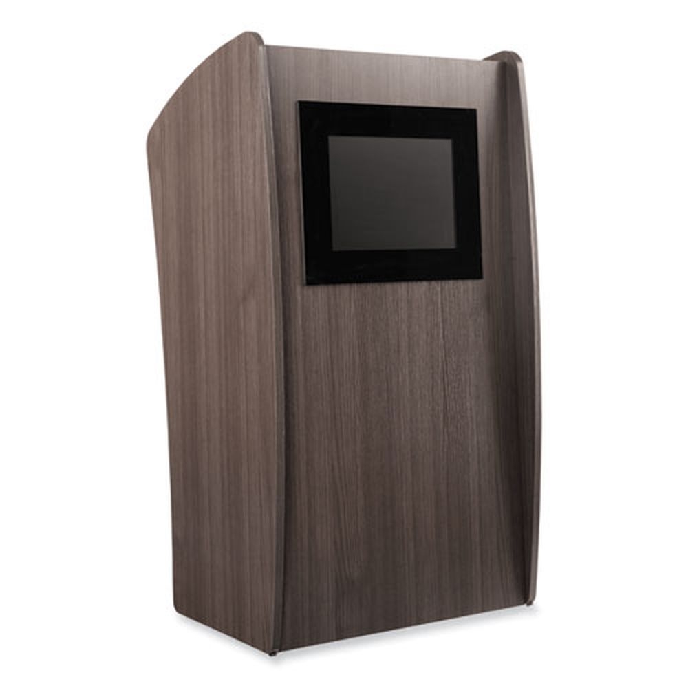 Oklahoma Sound Ribbonwood Vision Lectern with Screen, 24 x 21 x 46 inch