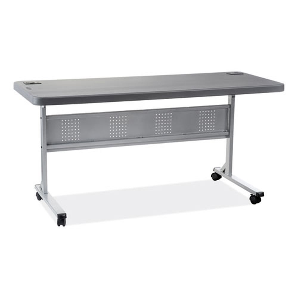 NPS Flip N Store Charcoal Gray Training Table, 24 x 60 x 29.5 inch