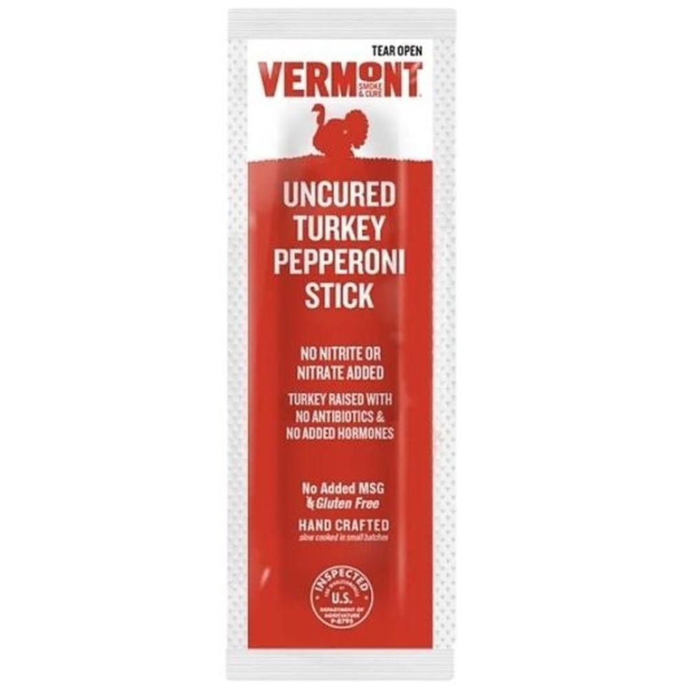 Vermont Smoke and Cure 0.5 Ounce Uncured Pepperoni Turkey Mini Sticks, 96 count