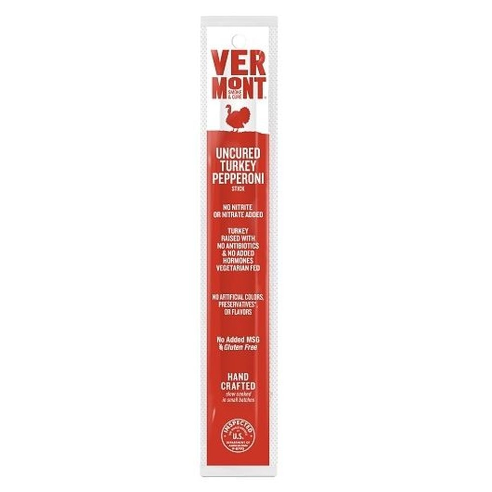 Vermont Smoke and Cure Uncured Turkey Pepperoni Stick, 1 Ounce -- 10 per case