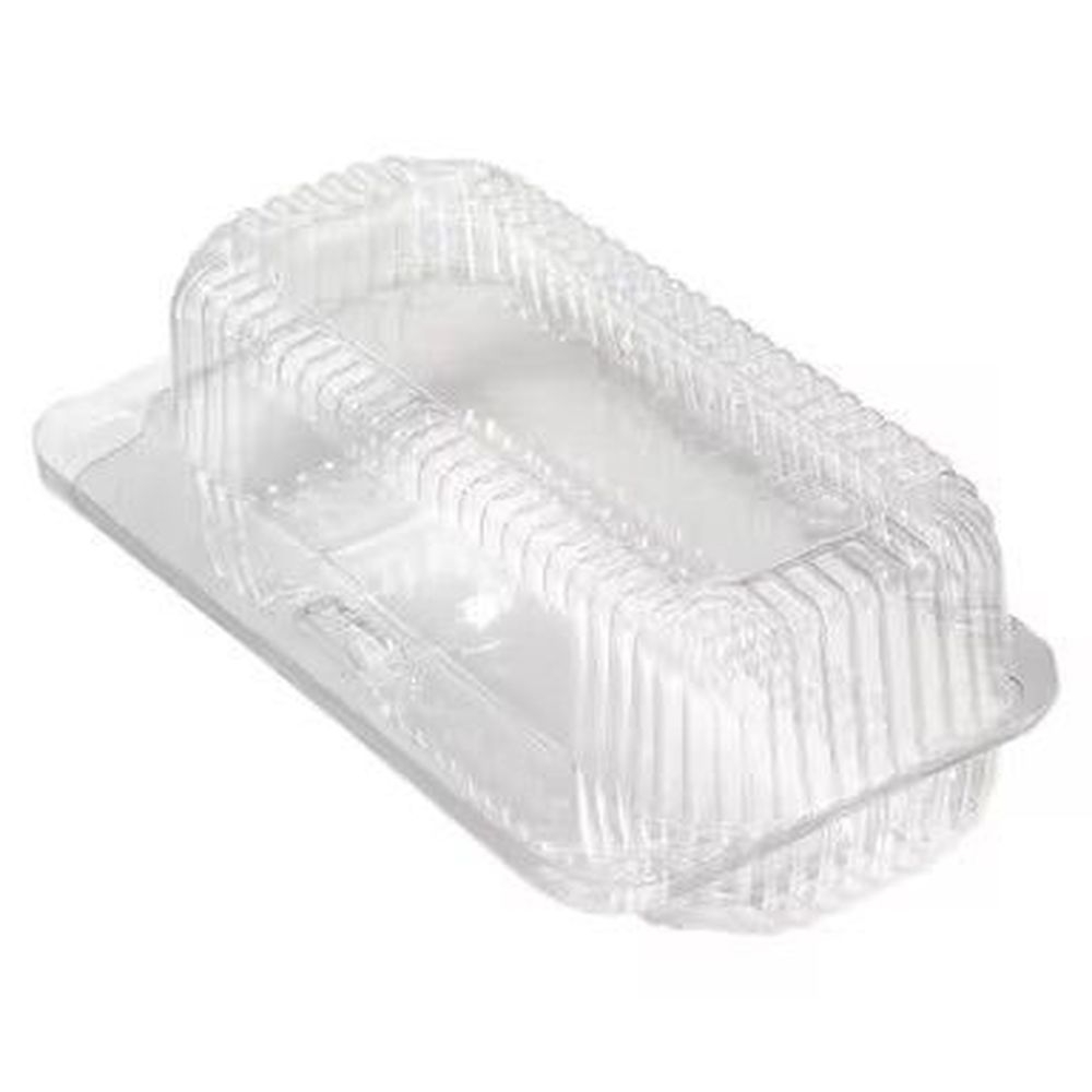 Detroit Foaming Clear Hot Dog Hinged Container, 5-3/4 x 2-2/8 x 2-1/2 -- 250 per case.