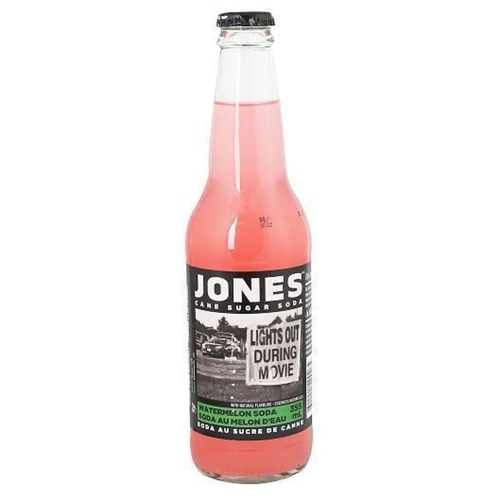 Jones Watermelon Cane Sugar Soda, 12 Fluid Ounce -- 12 per case