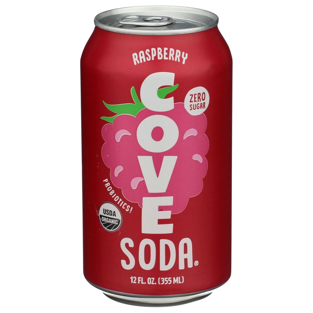 Cove Organic Probiotic Raspberry Soda, 12 Fluid Ounce -- 12 per case