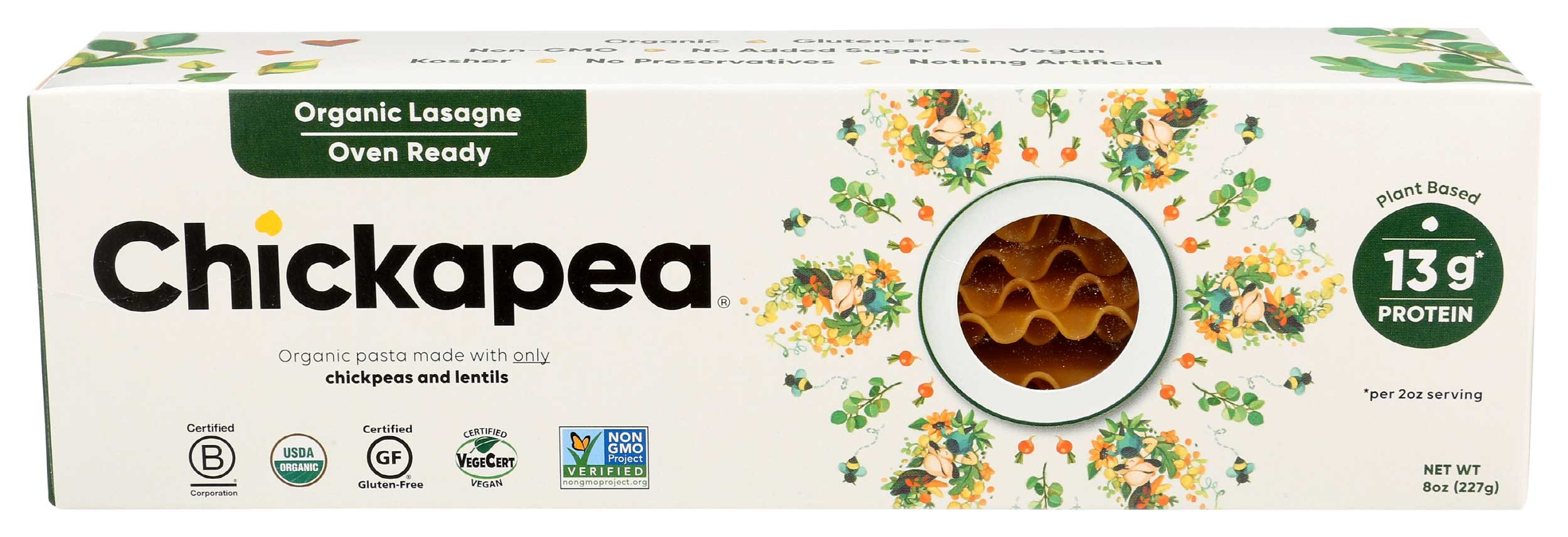 Chickapea Organic Lasagne Pasta, 8 Ounce -- 6 per case
