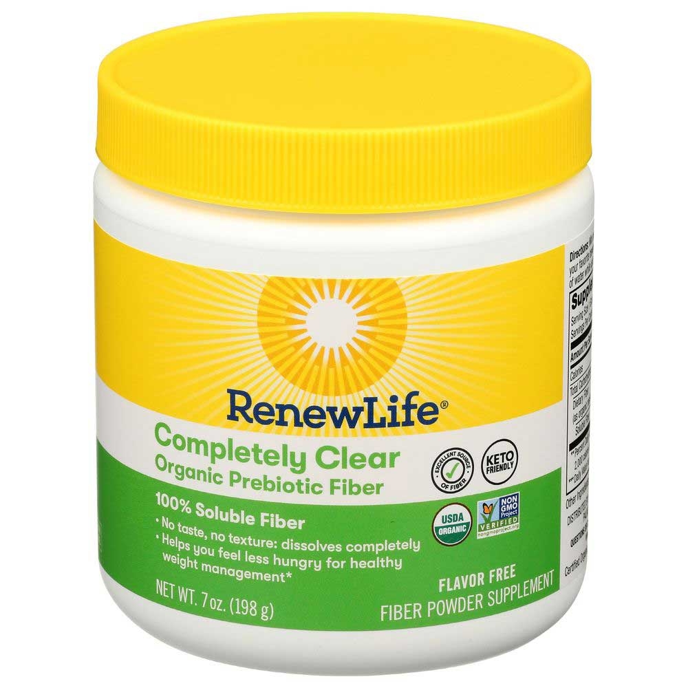 RenewLife Organic Completely Clear Flavor Free Prebiotic Fiber Powder, 7 Ounce
