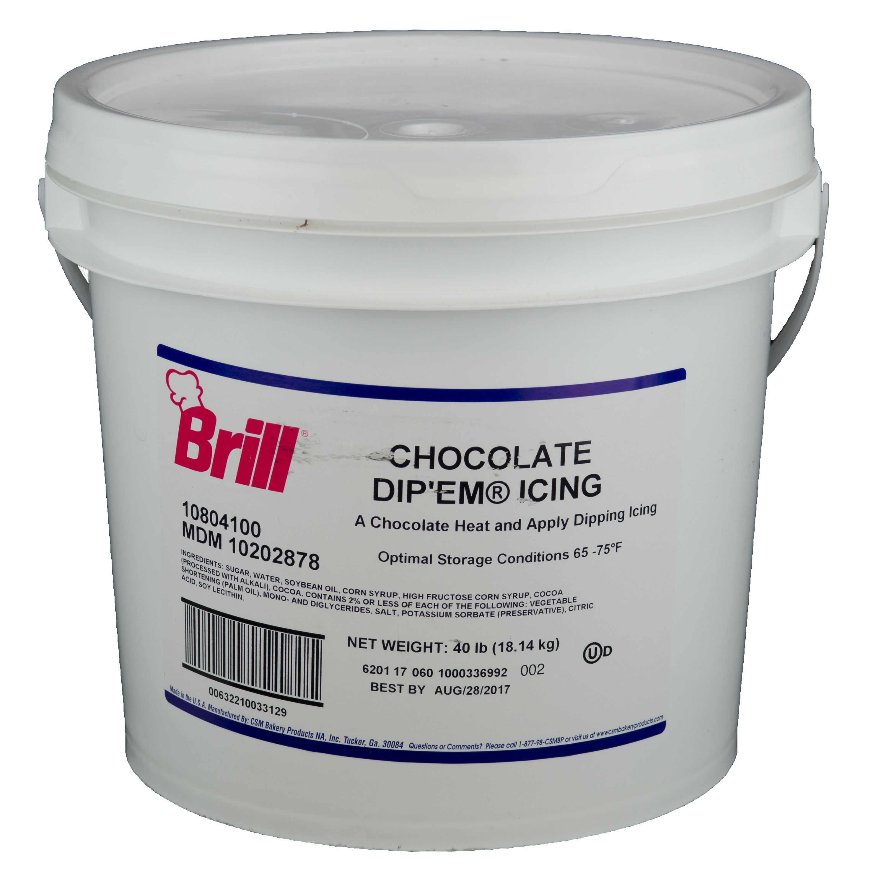 Brill Donut and Roll Chocolate Icing, 40 Pound Pail.