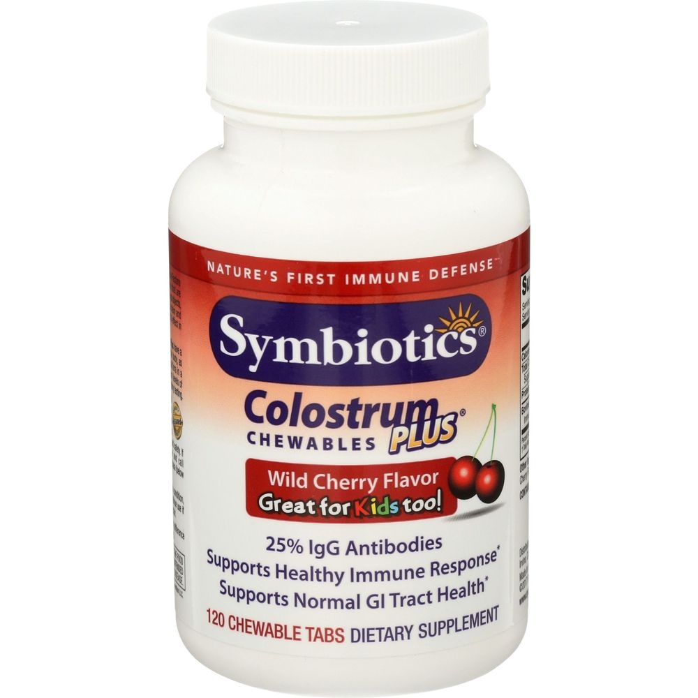 Symbiotics Colostrum Plus Wild Cherry Chewable Tabs, 120 count