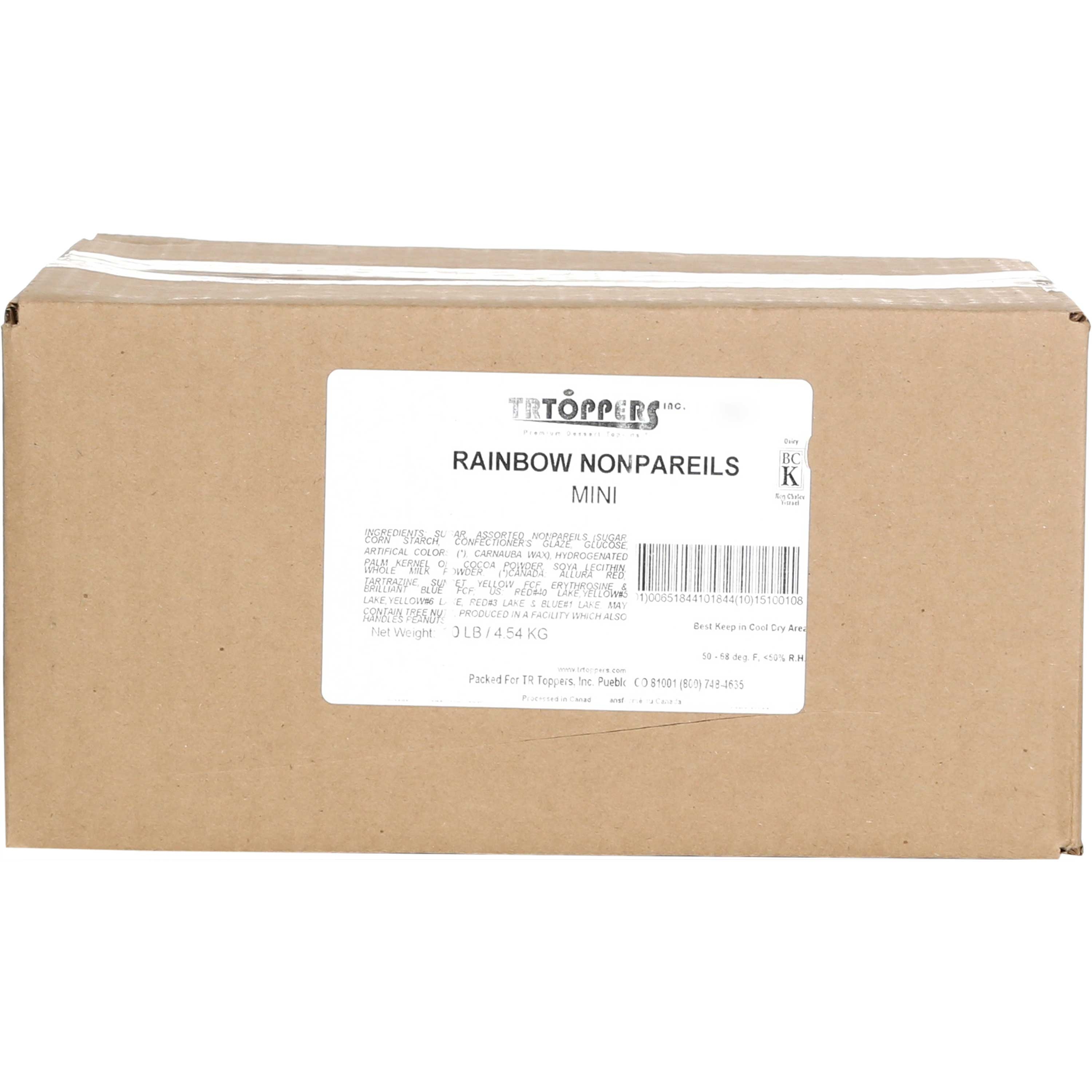 T.R. Toppers Mini Rainbow Nonpareil, 10 Pound.