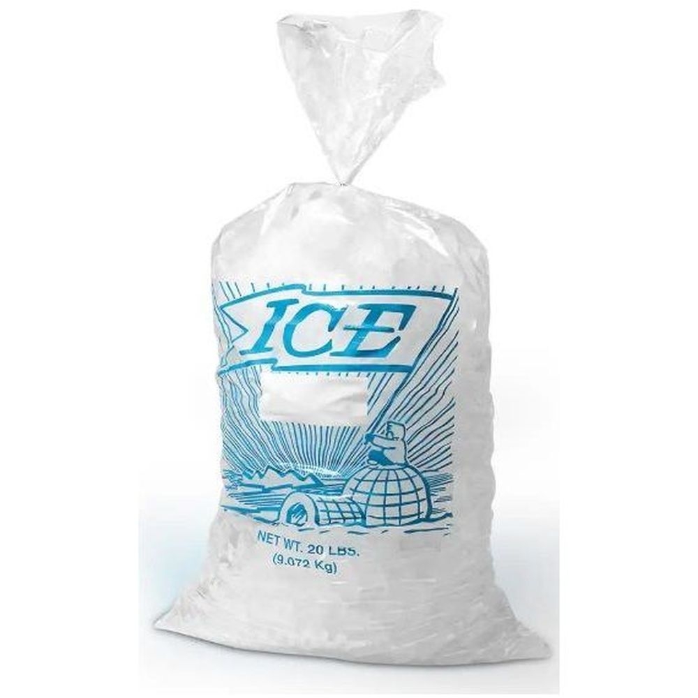 Elkay Plastics Clear 1.2 Mil Printed Ice Bag with Ties, 10 Pound Capacity -- 1000 per case.