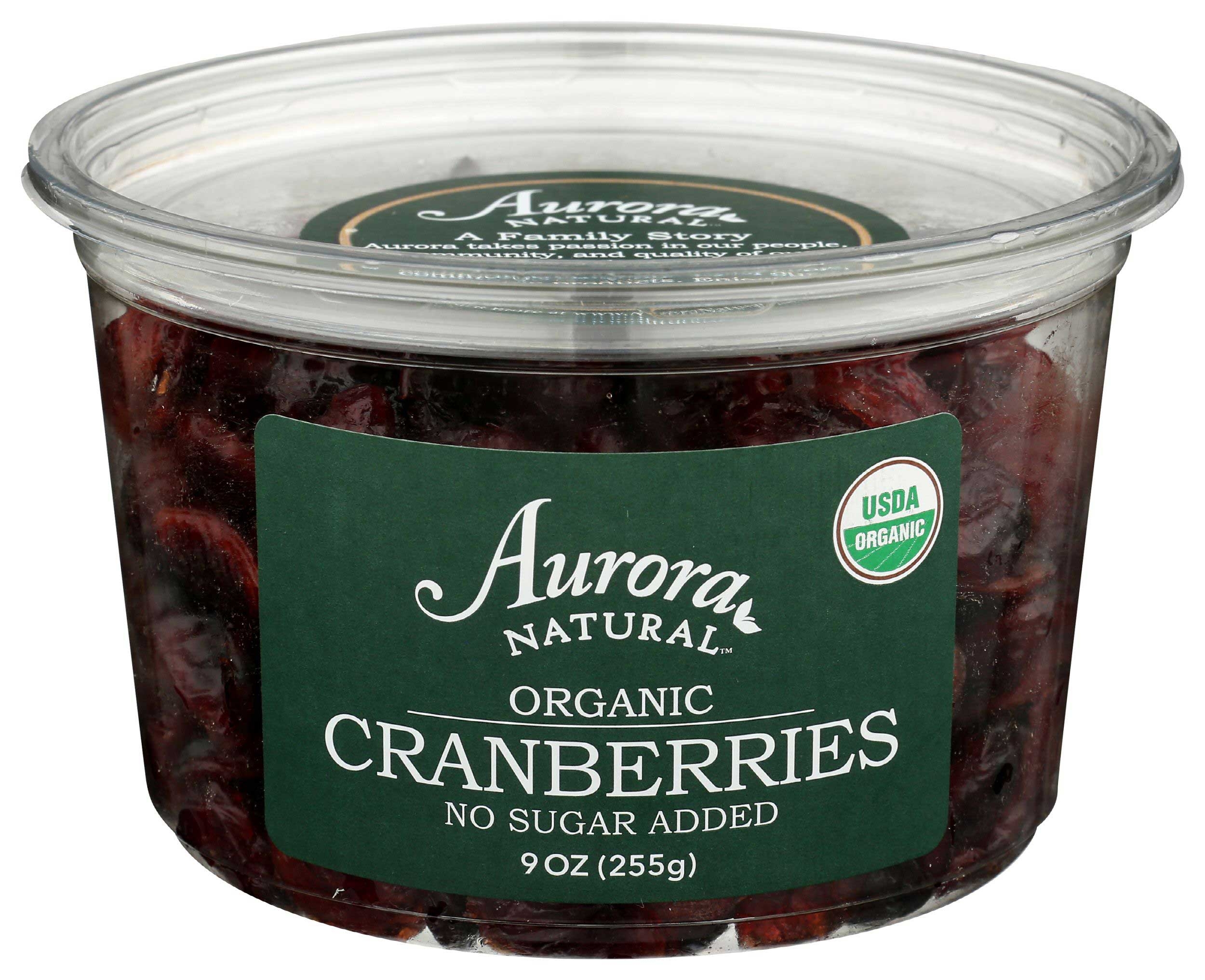 Aurora Natural Organic No Sugar Added Cranberries, 9 Ounce -- 12 per case