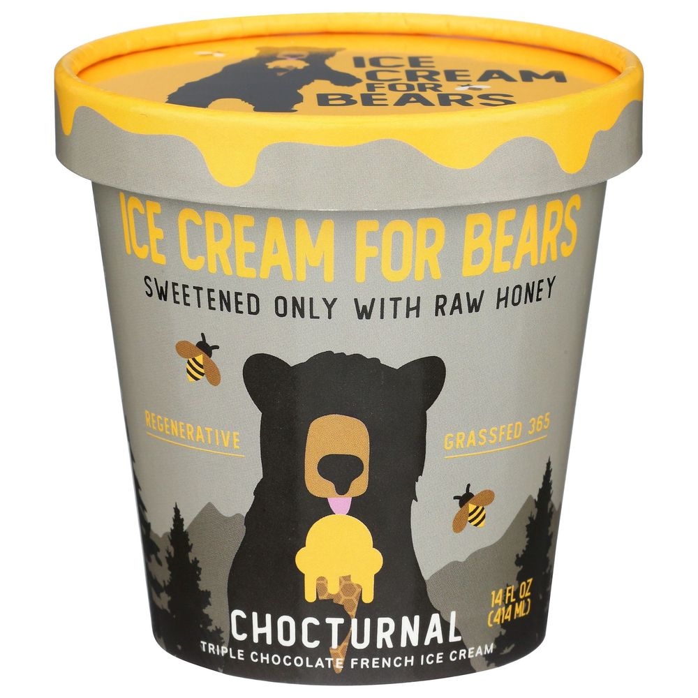 Ice Cream for Bears Chocturnal Triple Chocolate Swirl Ice Cream, 14 Fluid Ounce -- 8 per case
