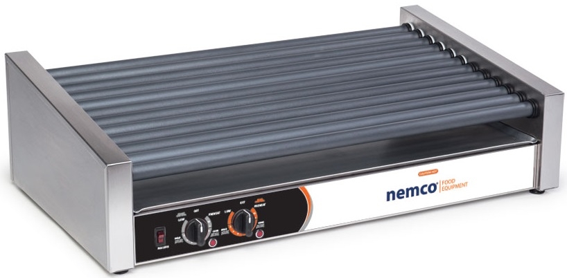 Nemco Slanted 36 Hot Dogs Roller Grill with Gripsit